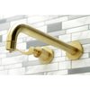 Kingston Brass KS8057DFL Wall Mount Tub Faucet, Brushed Brass KS8057DFL